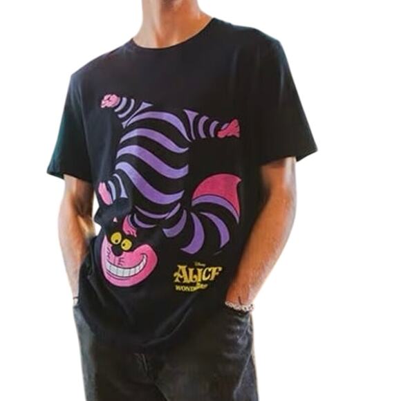 JUNK FOOD BLACK LABEL x DISNEY Alice in Wonderland Cat Tee Size L New with Tag - Picture 1 of 10